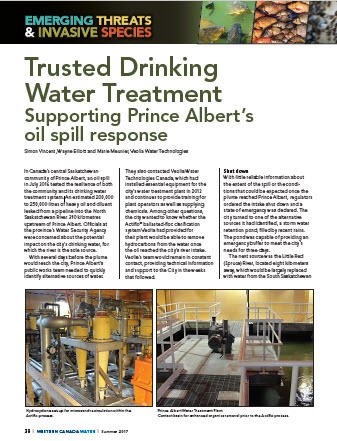 Trusted Drinking Water Treatment Supporting Prince Albert’s Oil Spill Response Article